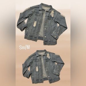 Ripped jean jacket!Super cozy for the winter and the best cover up